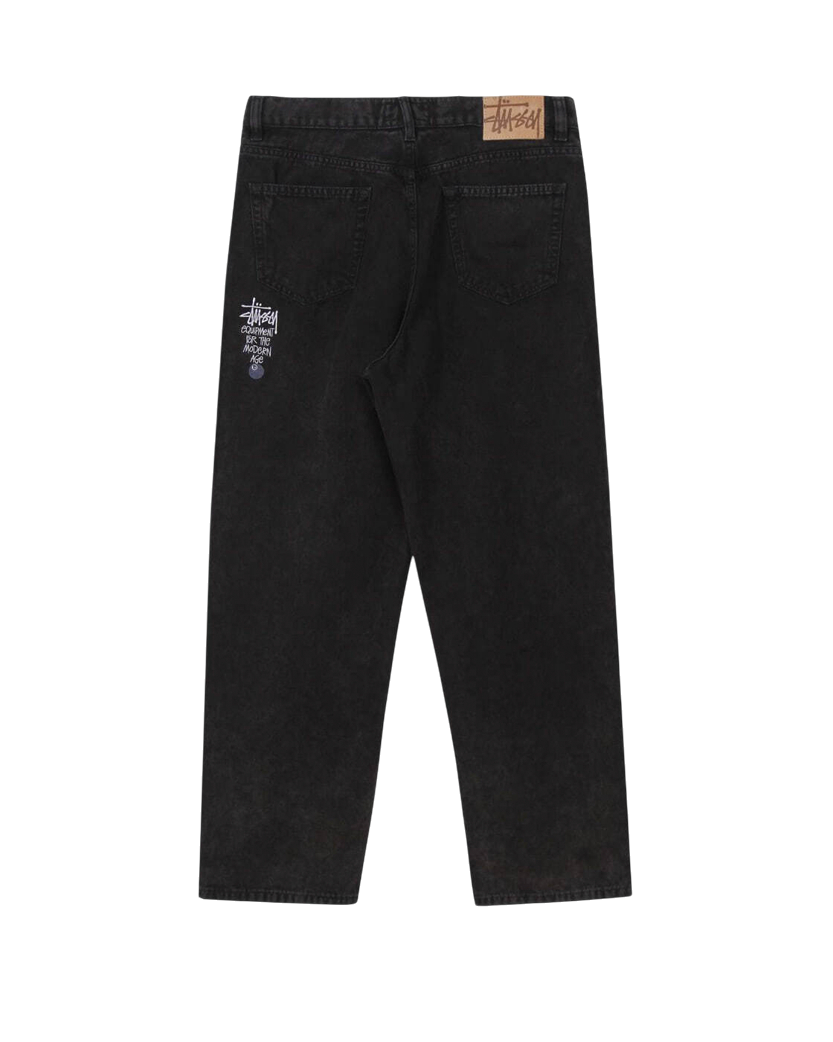 STUSSY Washed Canvas Big Ol Jeans Black - UNIFORM