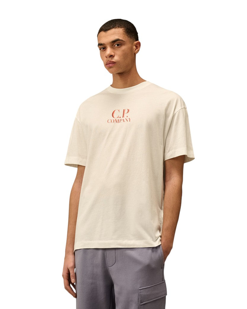 C.P. Company 30/1 Jersey Logo Back Printed T-Shirt White
