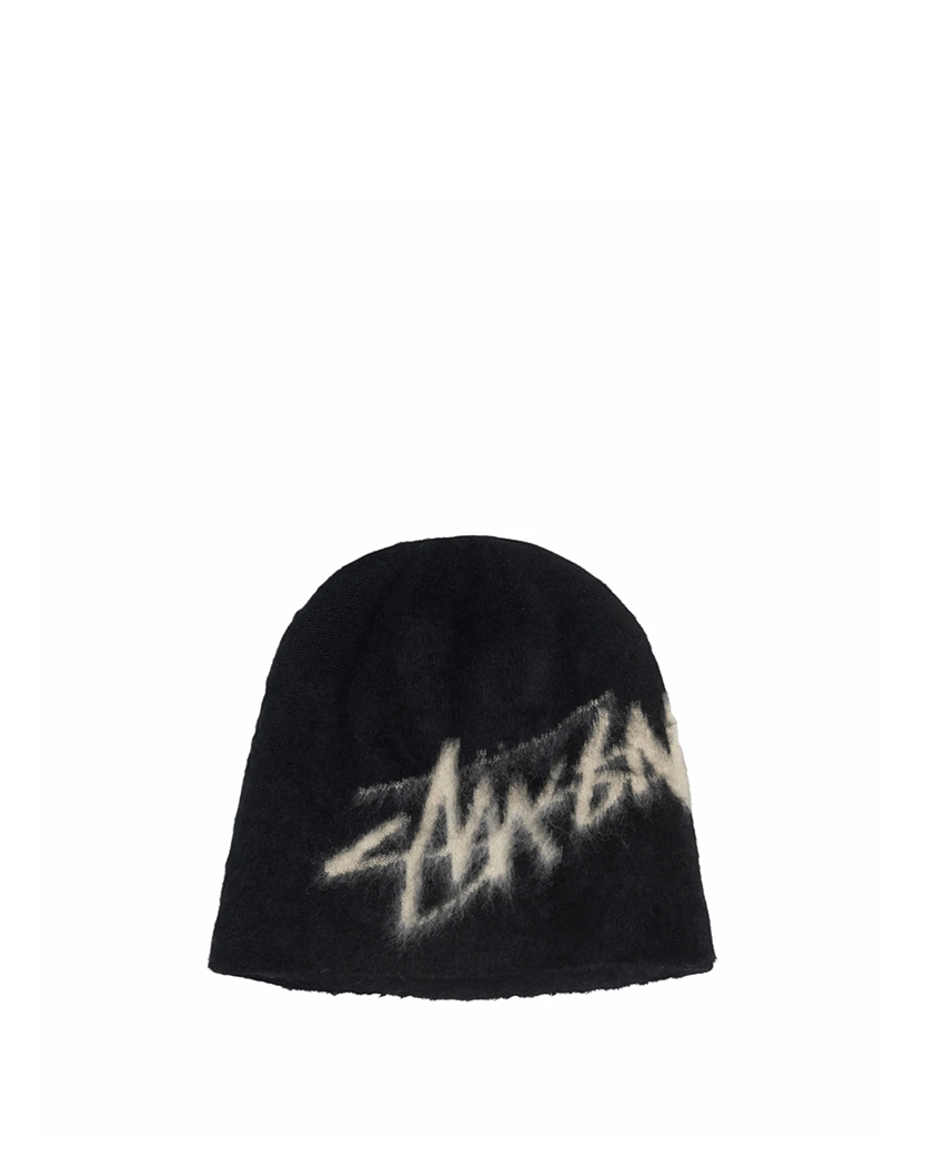 STUSSY Skullcap Brushed Out Stock Beanie Black - UNIFORM