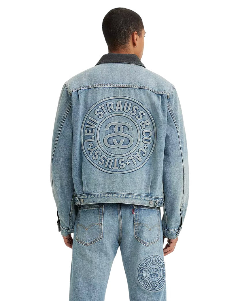 Stussy × Levi's Embossed Trucer L STUSSY & Levi's Embossed Trucker Jacket - UNIFORM