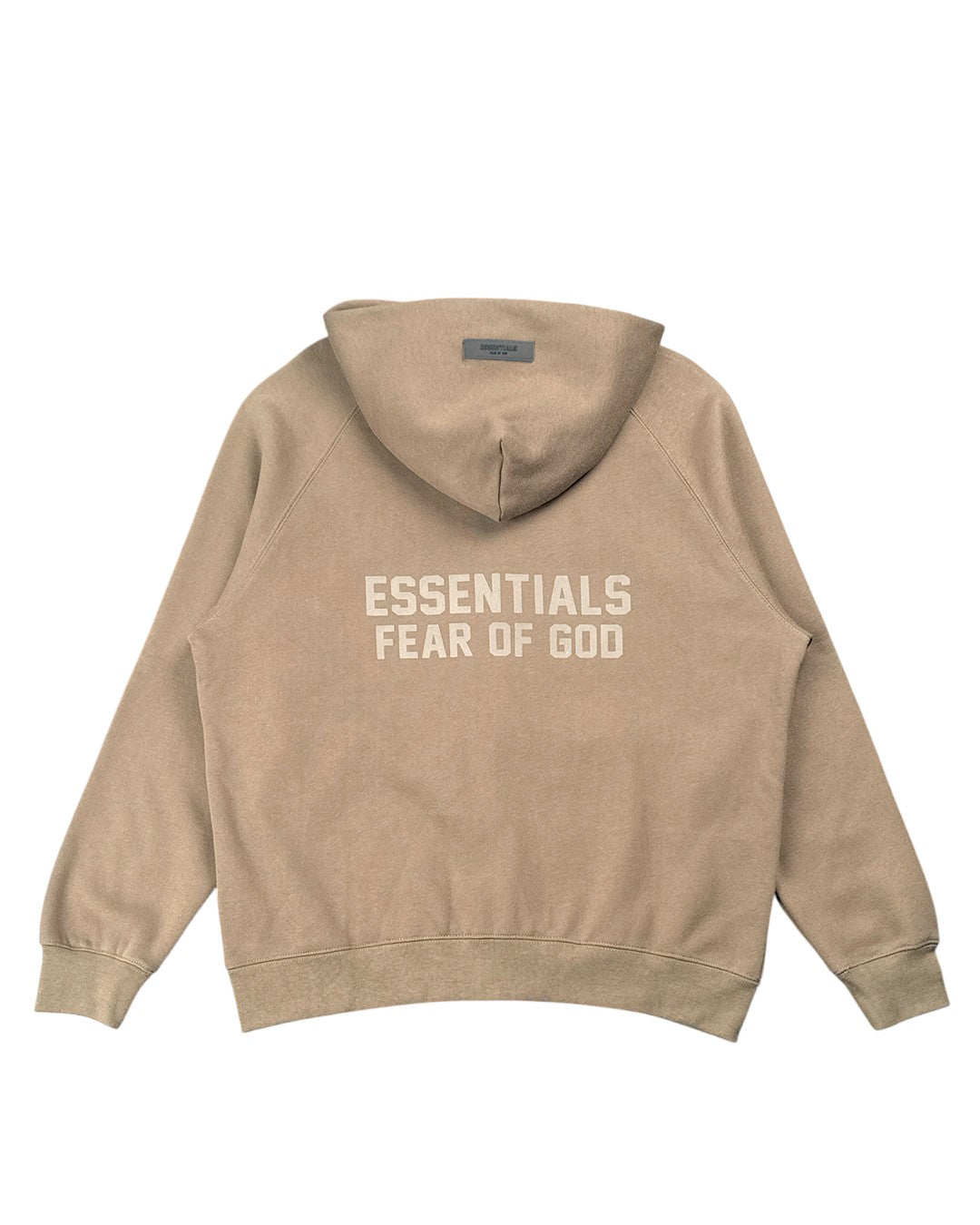 Fear of god ESSENTIALS パーカー Худі Fear Of God Essentials Logo-Flocked Zip-Up Hoodie Tobacco
