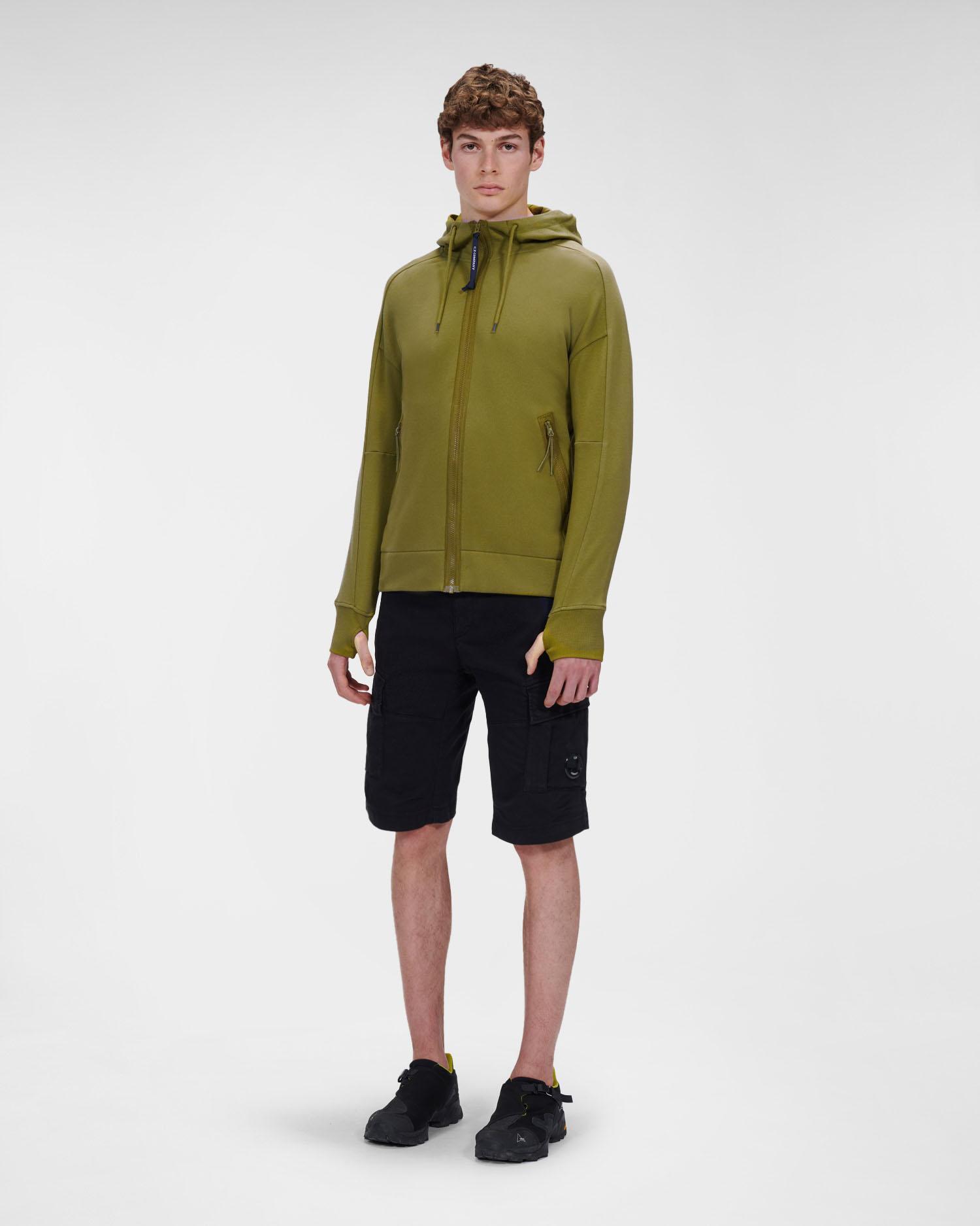 Худі C.P. Company Diagonal Raised Zip Goggle Hoodie Moss Green