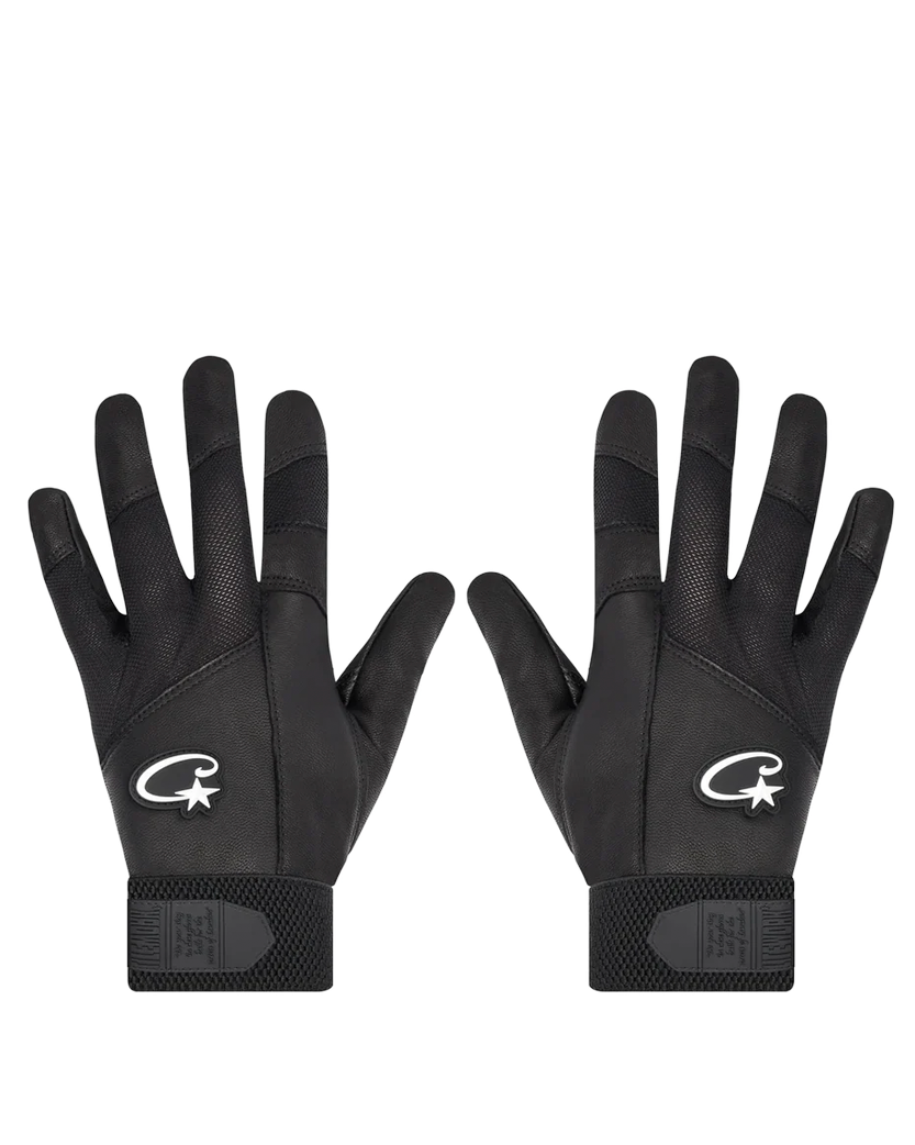 corteizレザーグローブ 黒 Рукавиці Corteiz Leather Gloves Black - UNIFORM
