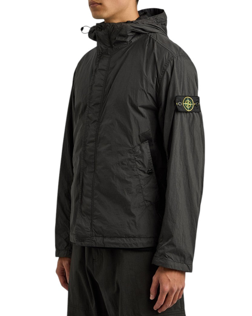 25FW Crinkle Reps Hooded Nylon Jacket Black SI0314-BK