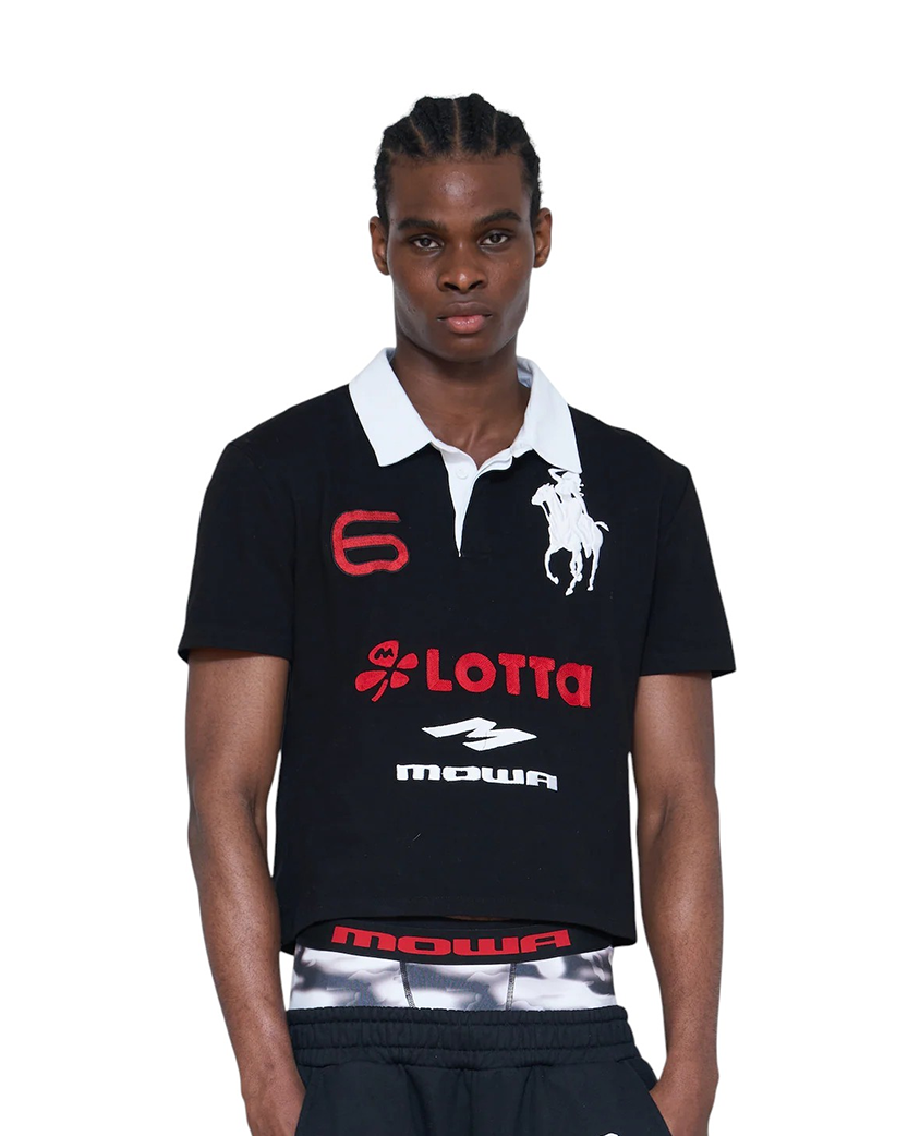 Поло Mowalola ATL Polo Shirt Black - UNIFORM Поло Mowalola ATL Polo Shirt Black - UNIFORM