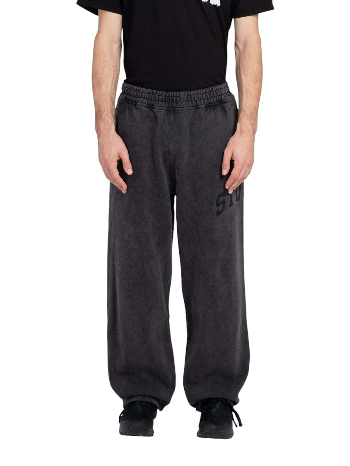 STUSSY Faded Graphic Fleece Pant Washed Black