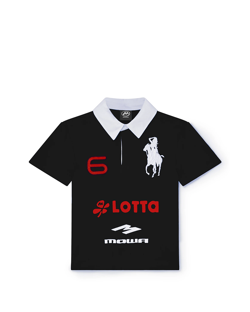 Поло Mowalola ATL Polo Shirt Black - UNIFORM Поло Mowalola ATL Polo Shirt Black - UNIFORM