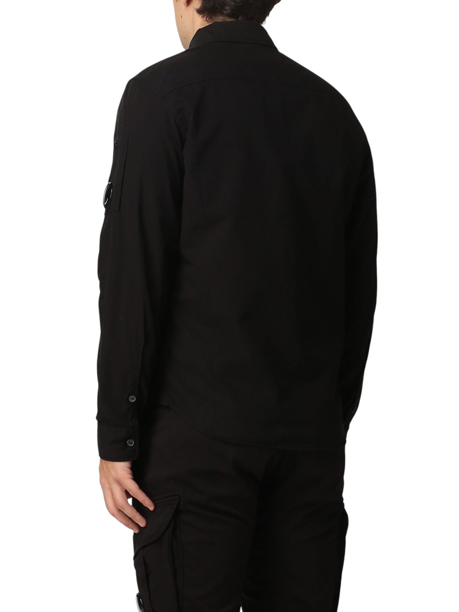 Сорочка C.P. Company Logo-Appliqued Cotton-Gabardine Jacket Black