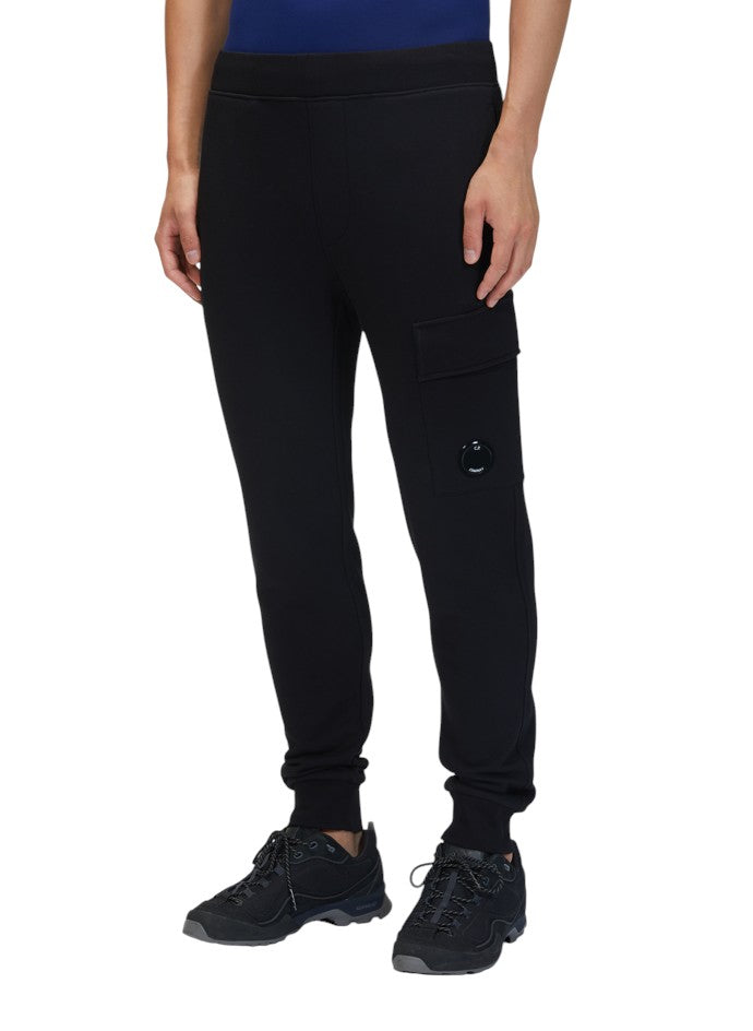 C.P. Company Diagonal Raised Fleece Lens Sweat Pants Black