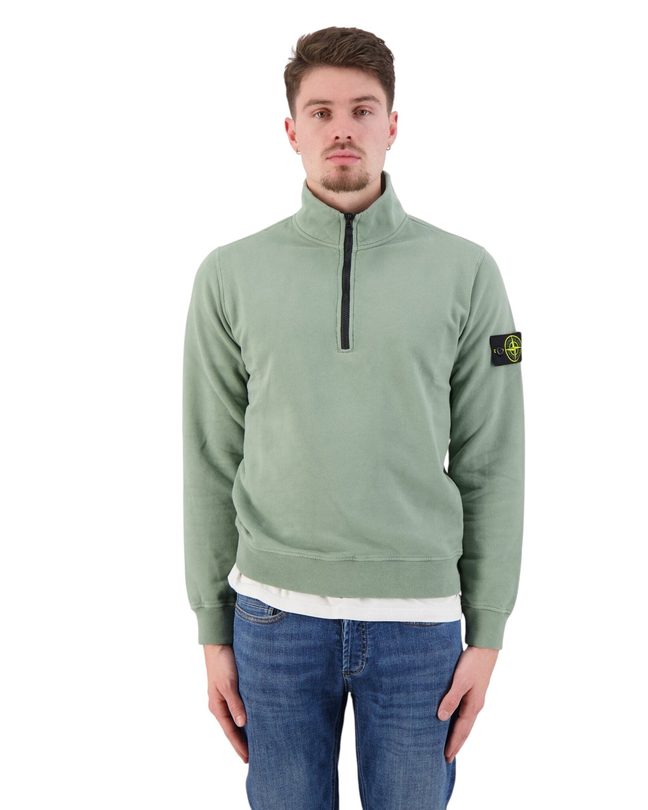62720 Half-Zip Sweatshirt Sage Green SI0219-SGN
