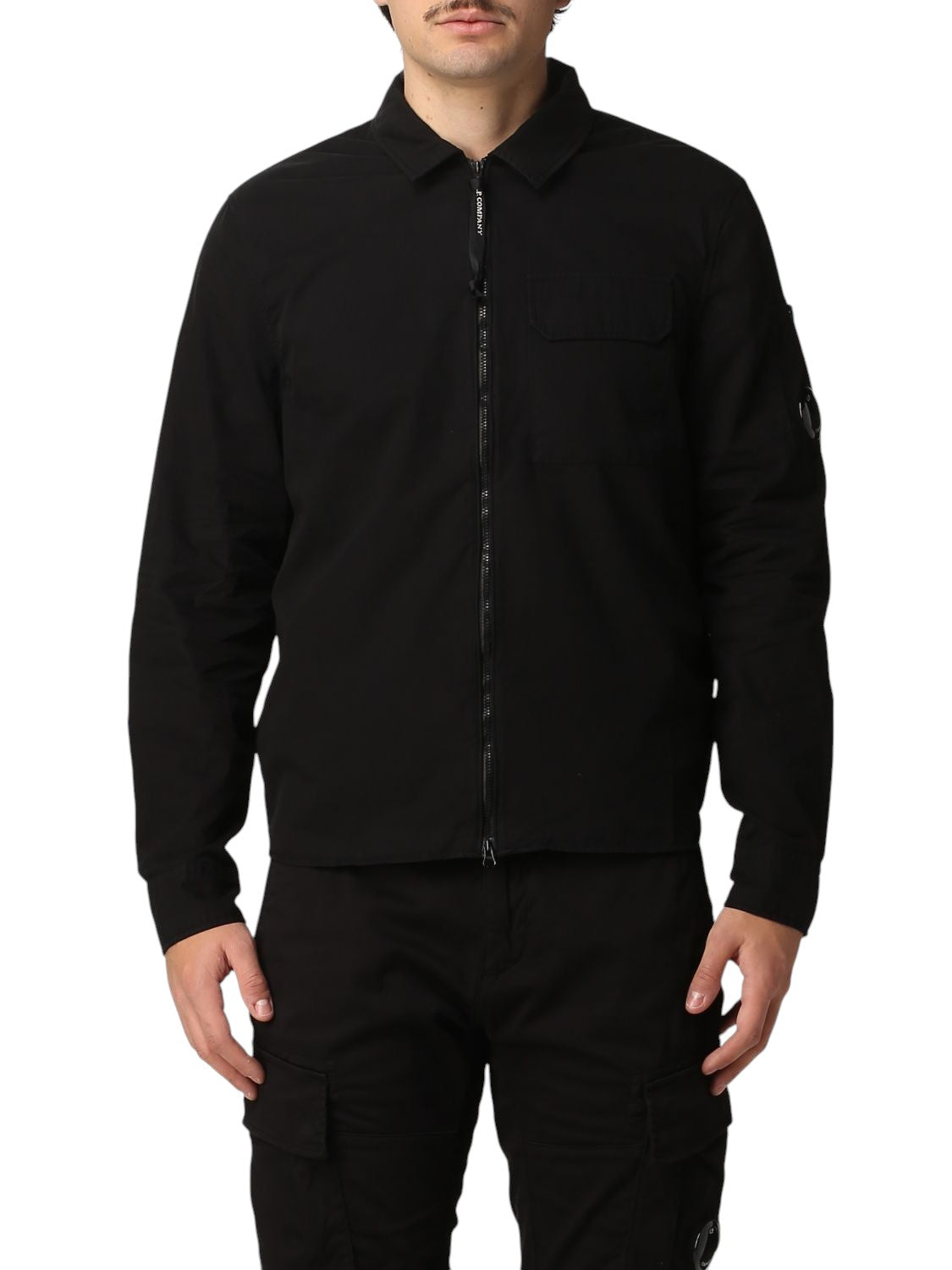 C.P. Company Logo-Appliqued Cotton-Gabardine Jacket Black