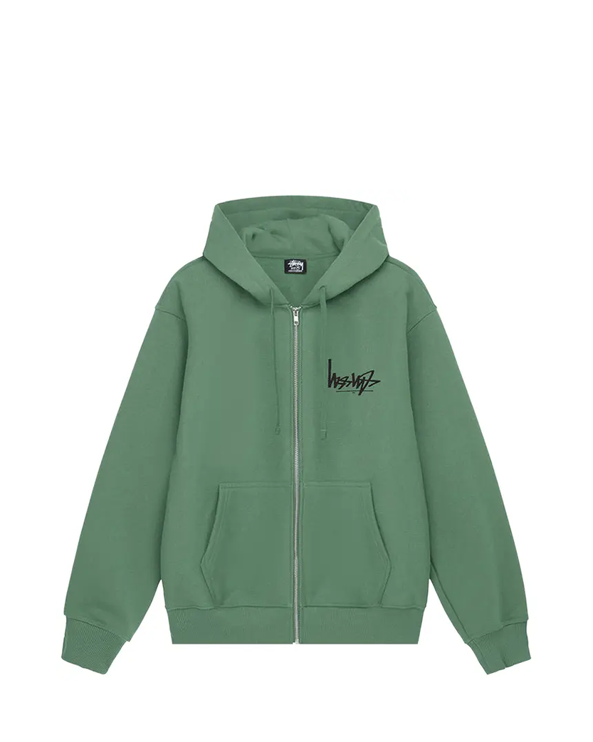 Худі STUSSY Flipped Zip Hoodie Green - UNIFORM Худі STUSSY Flipped Zip Hoodie Green - UNIFORM