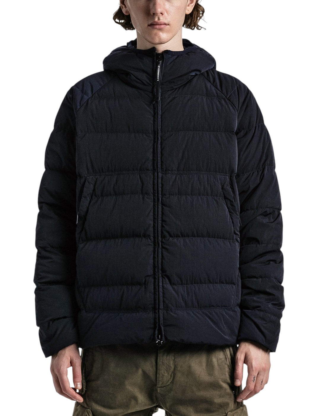 C.P. Company Eco-Chrome R Goggle Down Jacket Navy - UNIFORM