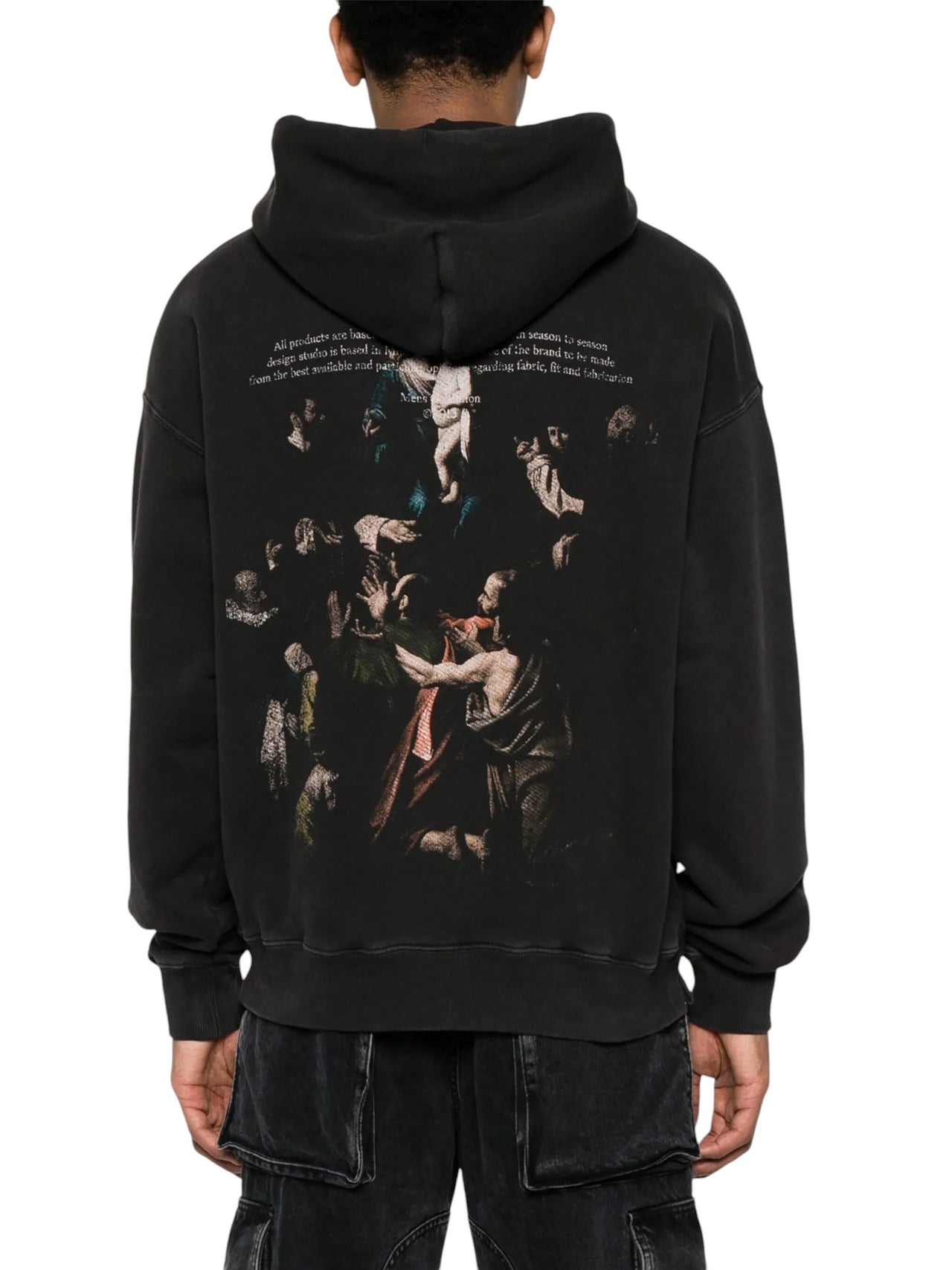 Off-White Stamp Mary Cotton Hoodie Black