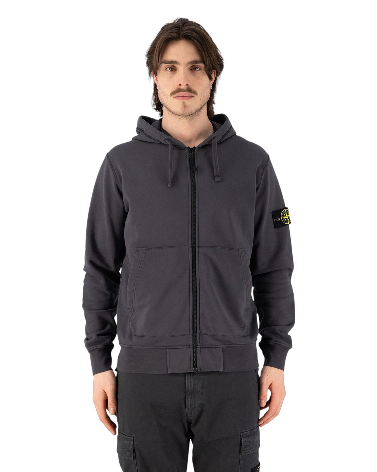 64251 Classic Zip Hooded Sweatshirt Lead Grey SI0142-LDGY