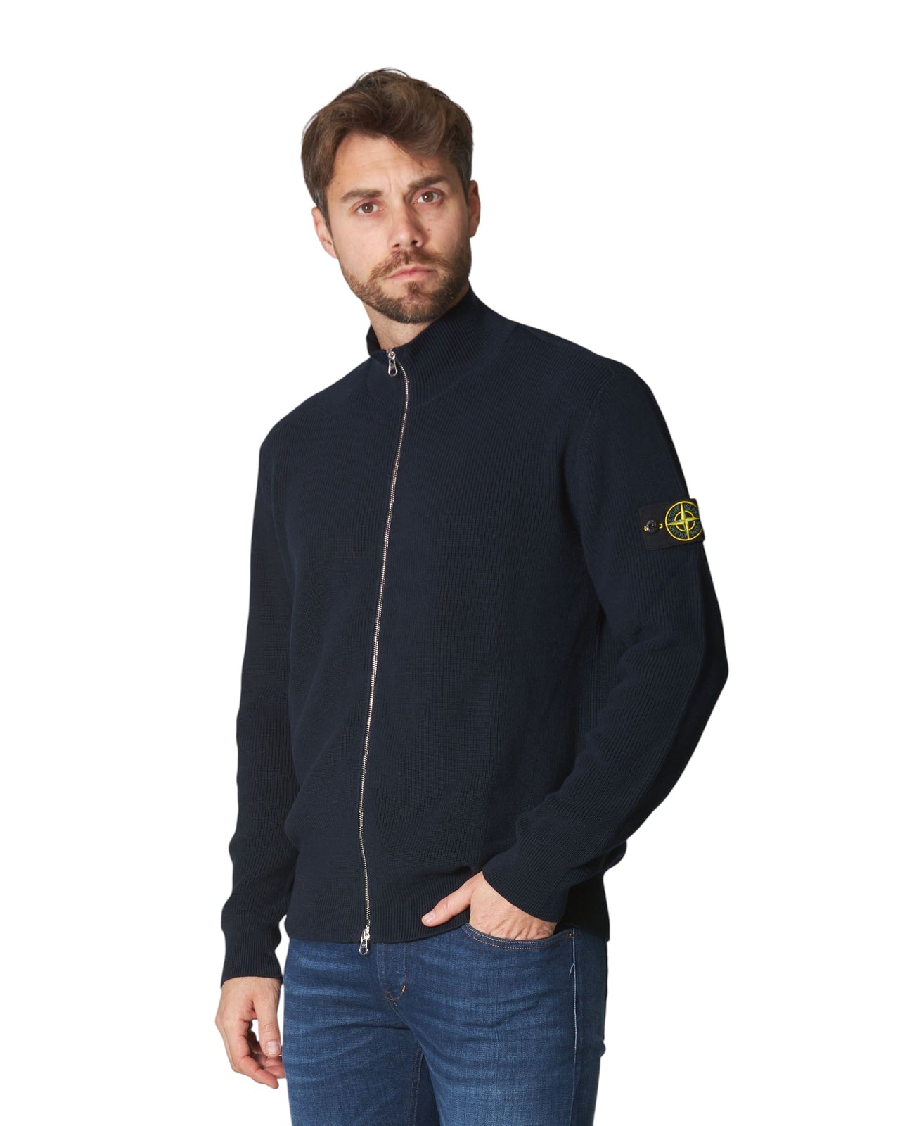 526D8 Zip Sweater Dark Blue SI0204-DBL