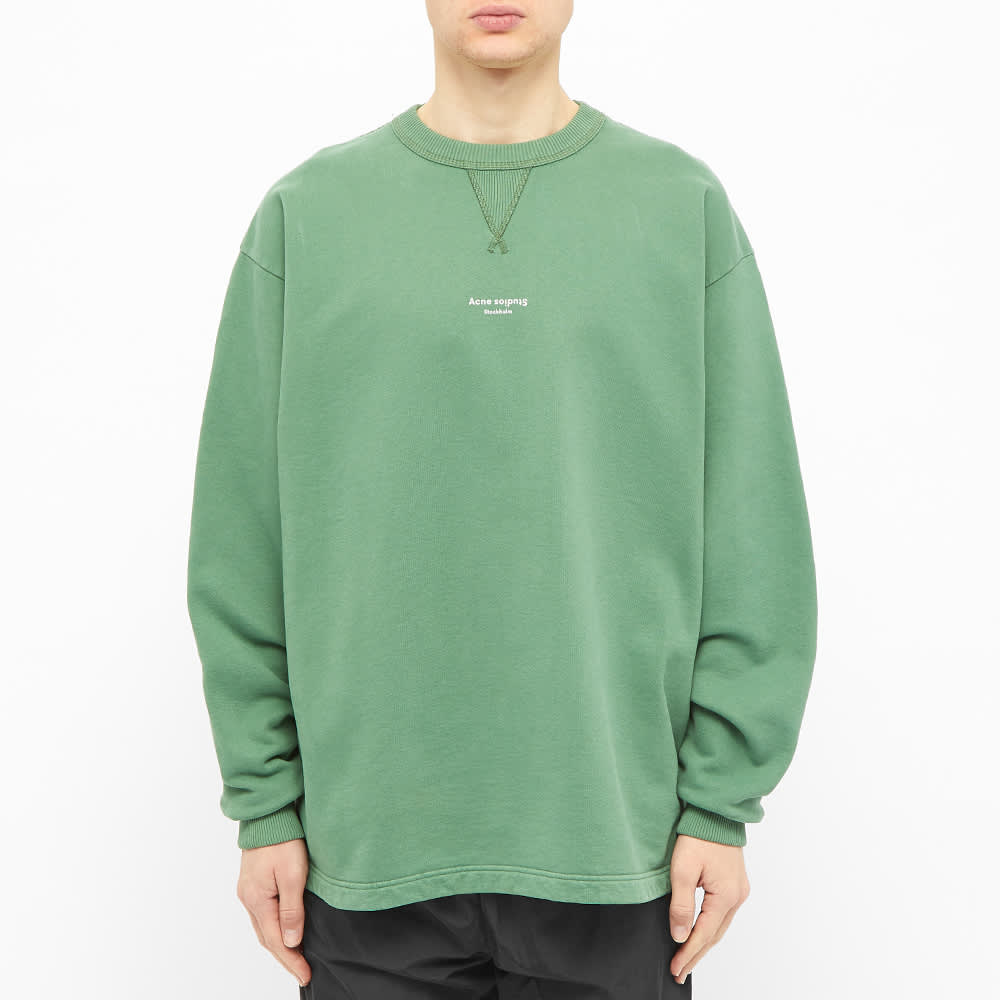 Acne Studios Reverse Fin Stamp Logo Sweatshirt Green