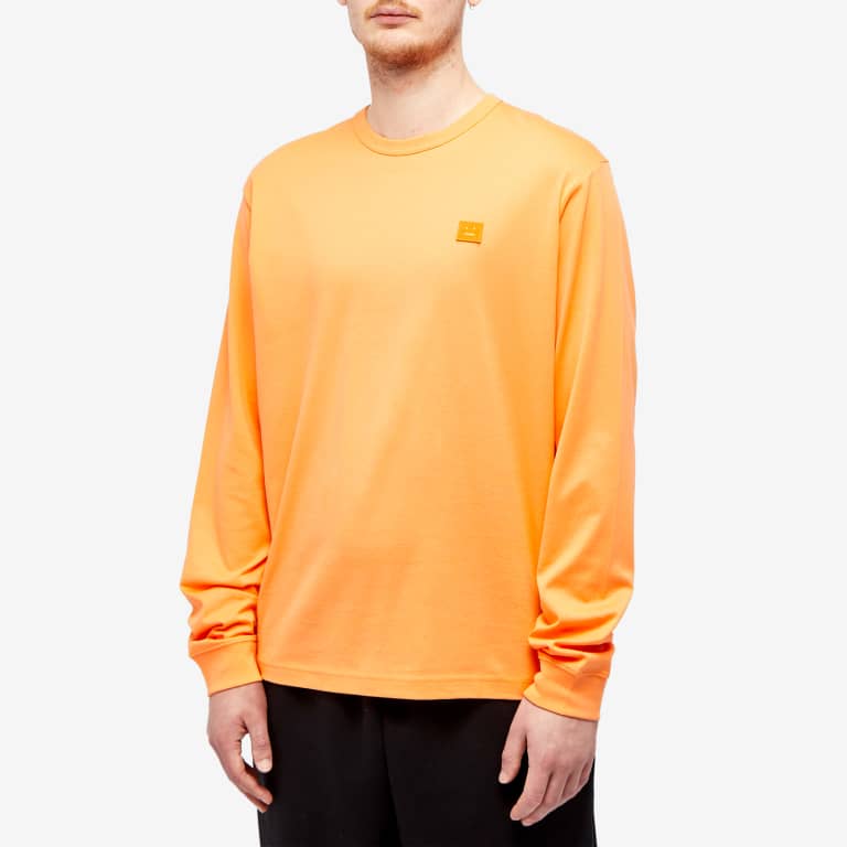 Acne Studios Erwin Long Sleeve Stamp Tee Orange