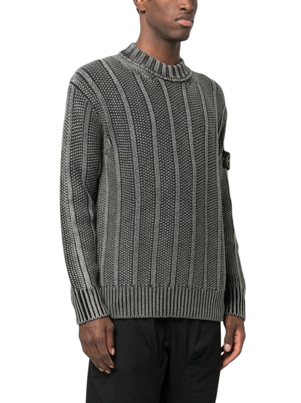 568T1 Dust Treatment Crewneck Sweater Black SI0287-BK