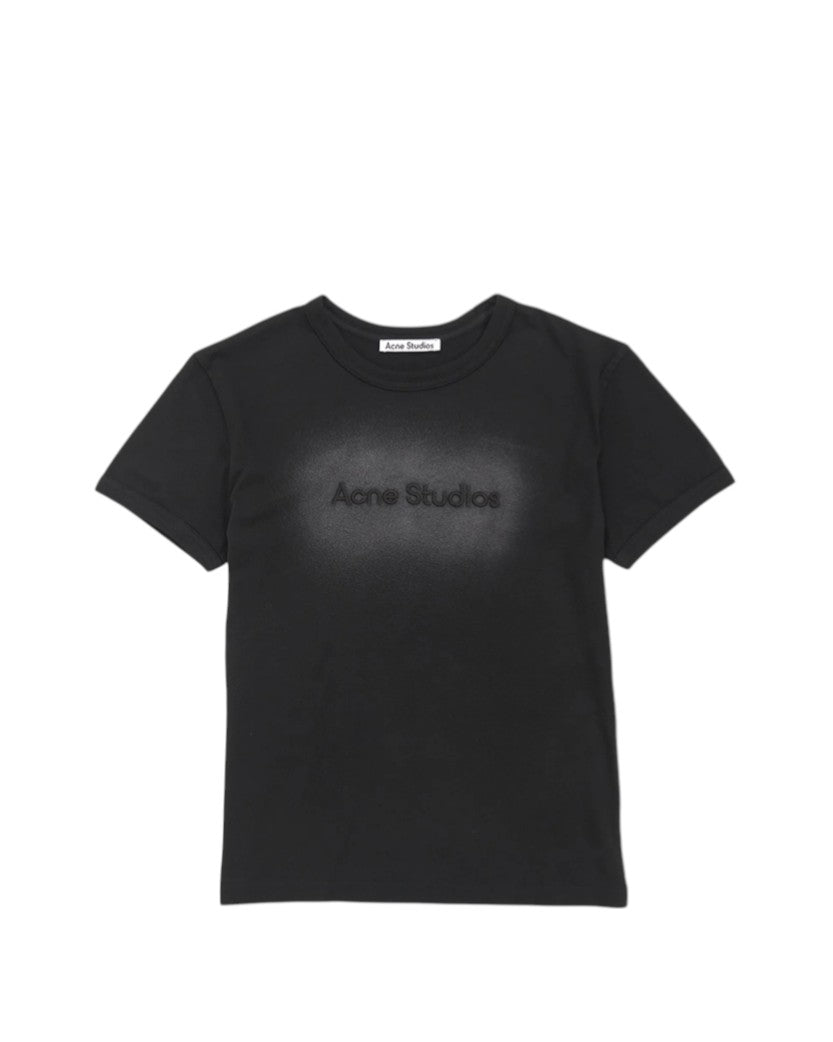 Acne Studios Logo T-Shirt Fitted Fit Faded Black