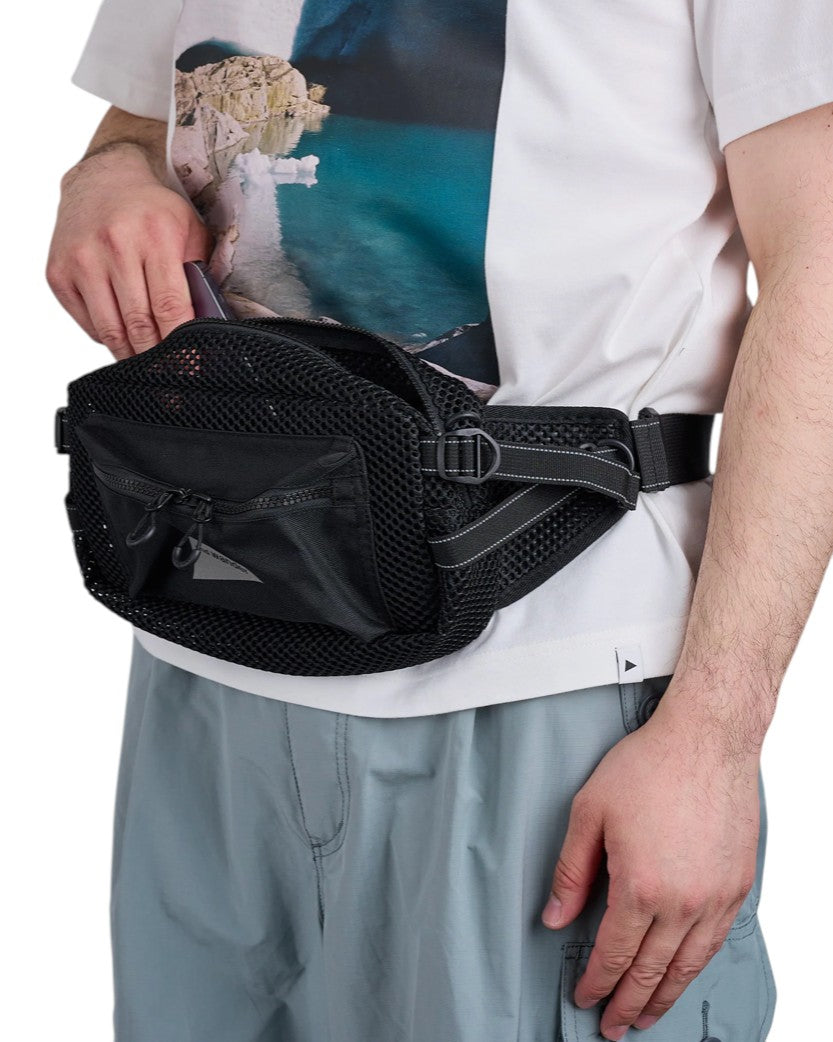 And Wander 3D Mesh Waist Bag Black