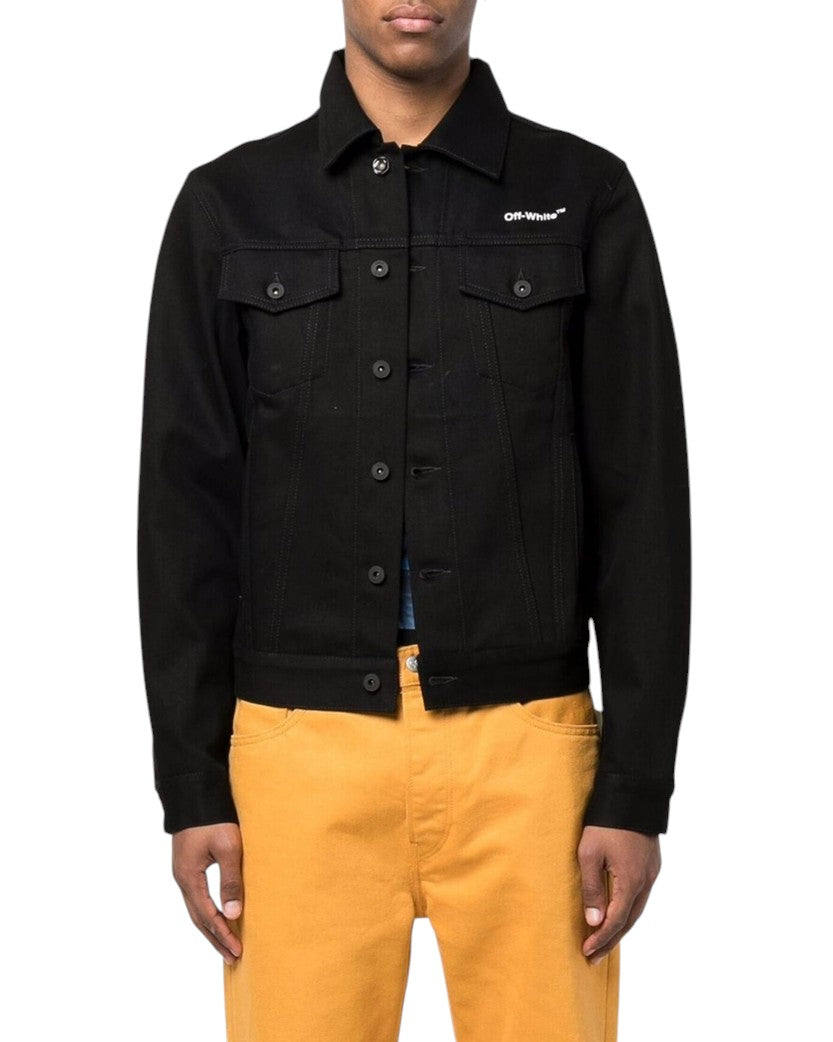 Off-White Diag-Stripe Denim Jacket Black