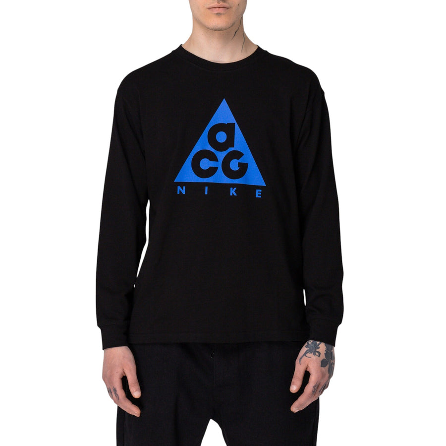 Nike ACG Long Sleeve Logo Tee Black - Blue Logo