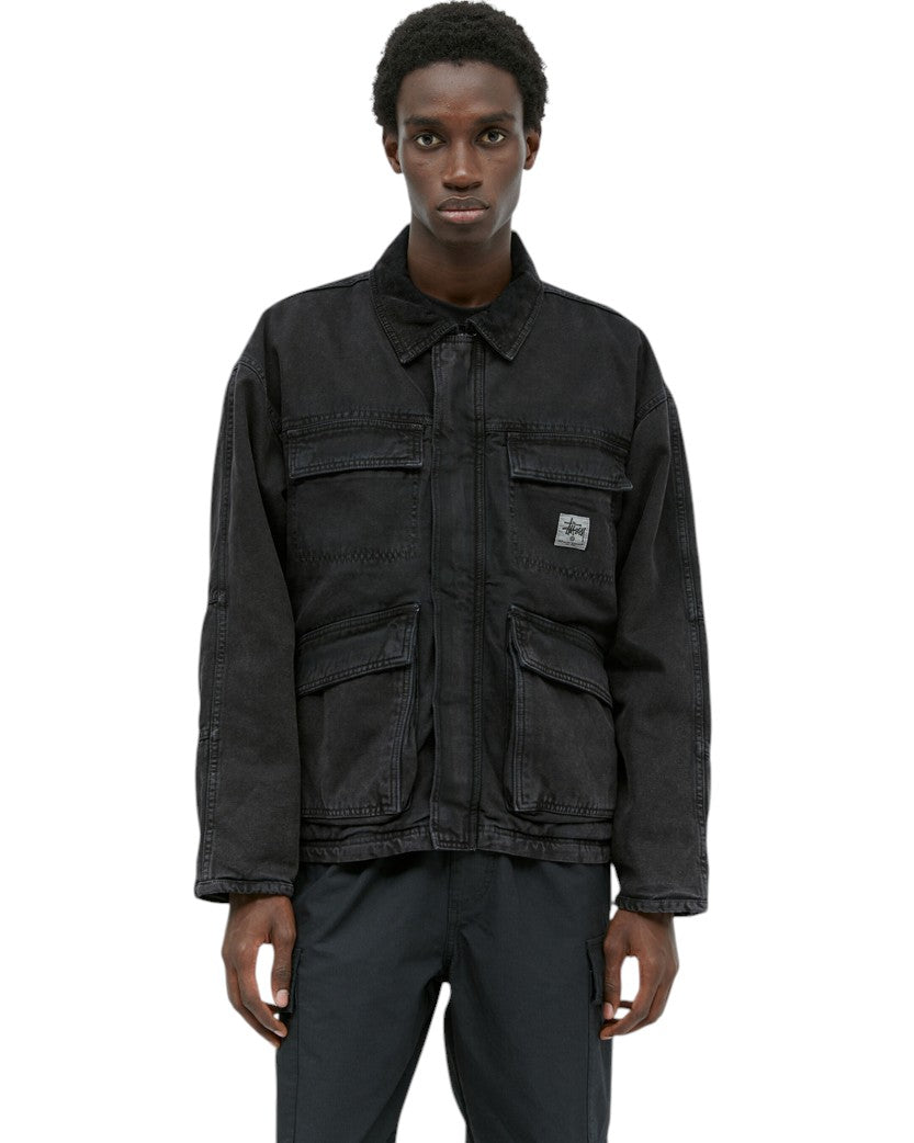STUSSY Washed Canvas Shop Jacket Black