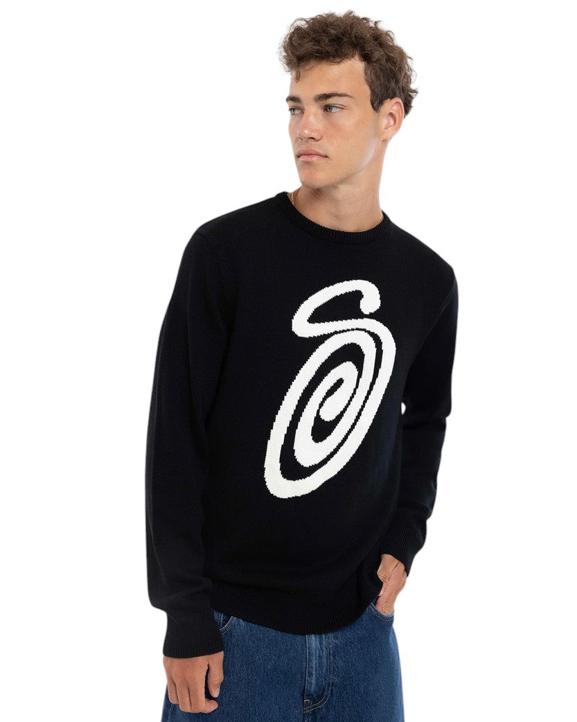 STUSSY Curly S Sweater Black