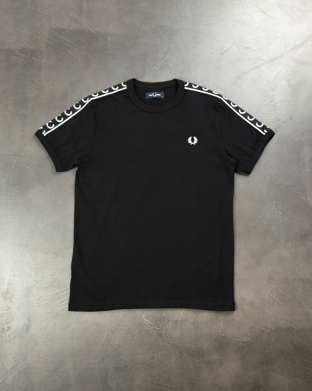 FRED PERRY Tape Ringer T-Shirt Black