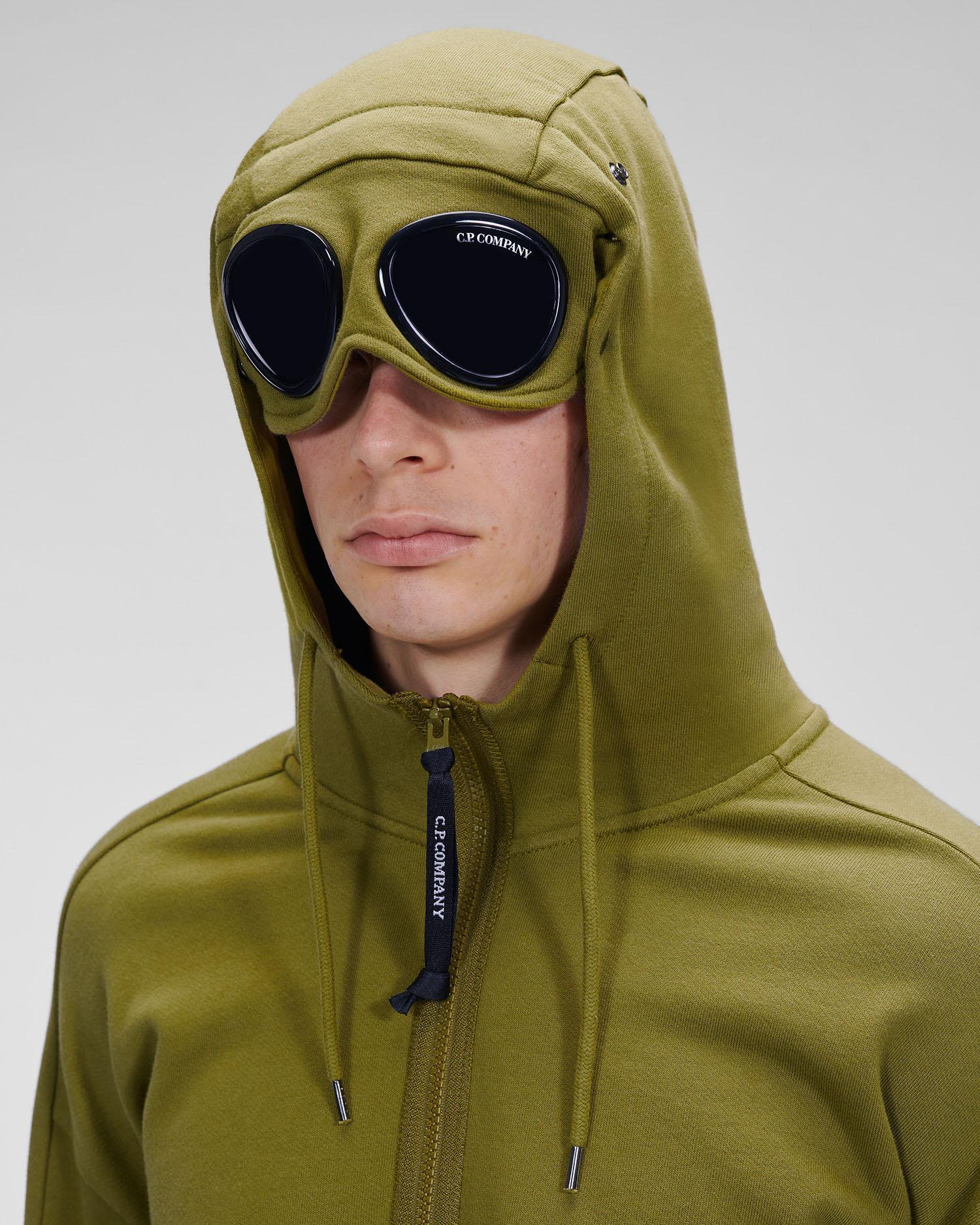 Худі C.P. Company Diagonal Raised Zip Goggle Hoodie Moss Green