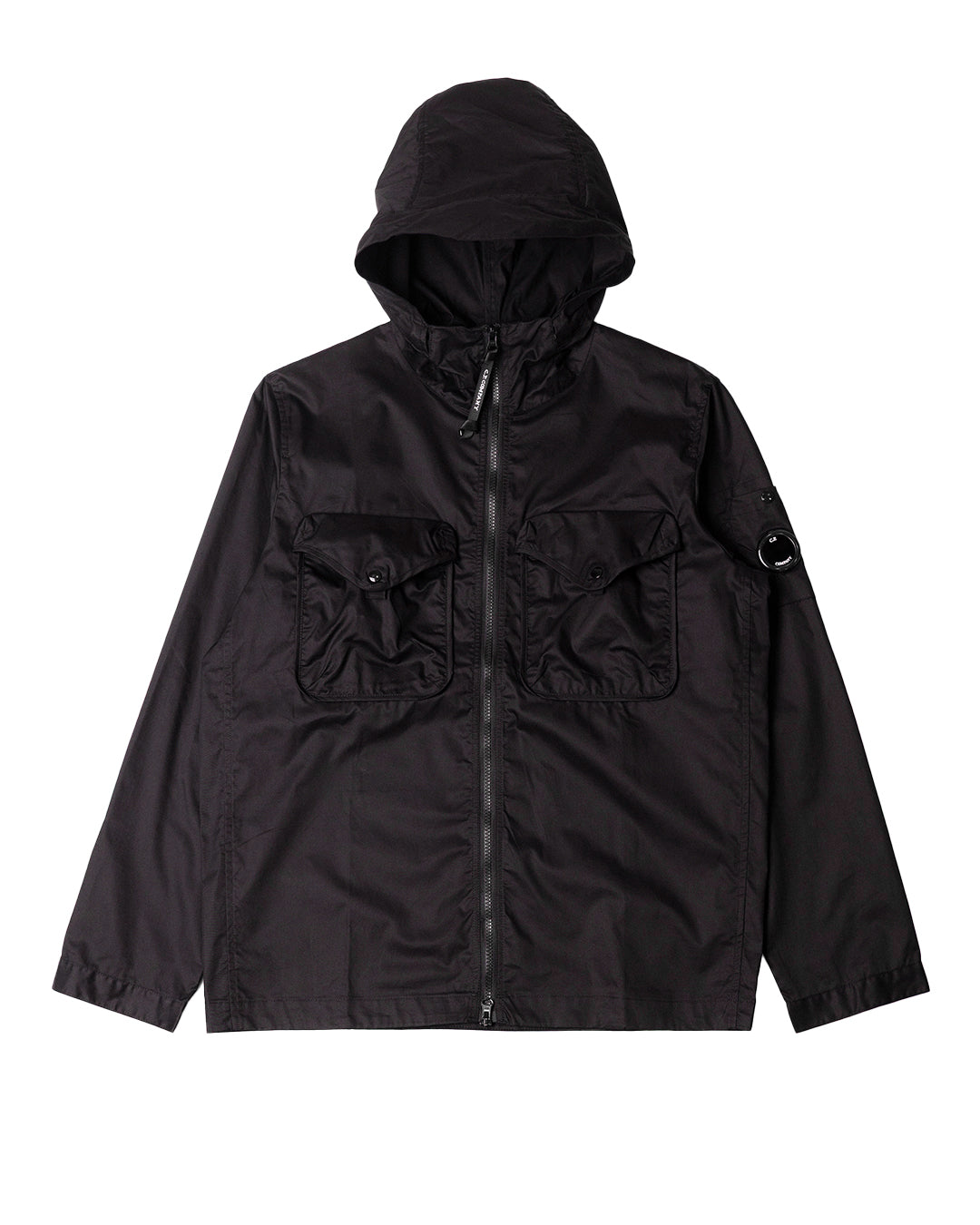 C.P. Company Garment Dye Hooded Overshirt Black