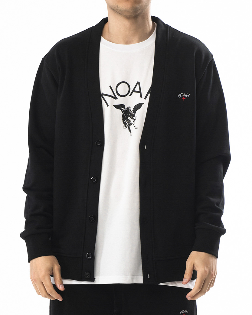 NOAH Rugby Cardigan Black