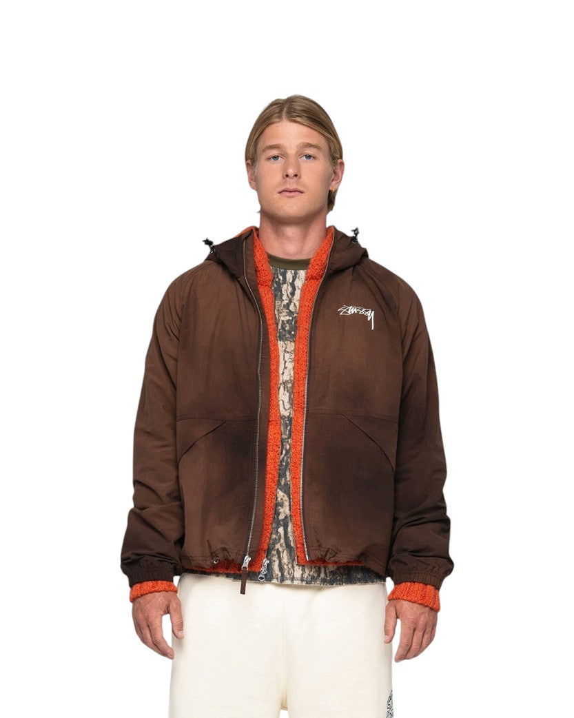 STUSSY Beach Shell Jacket Wave Dye Brown