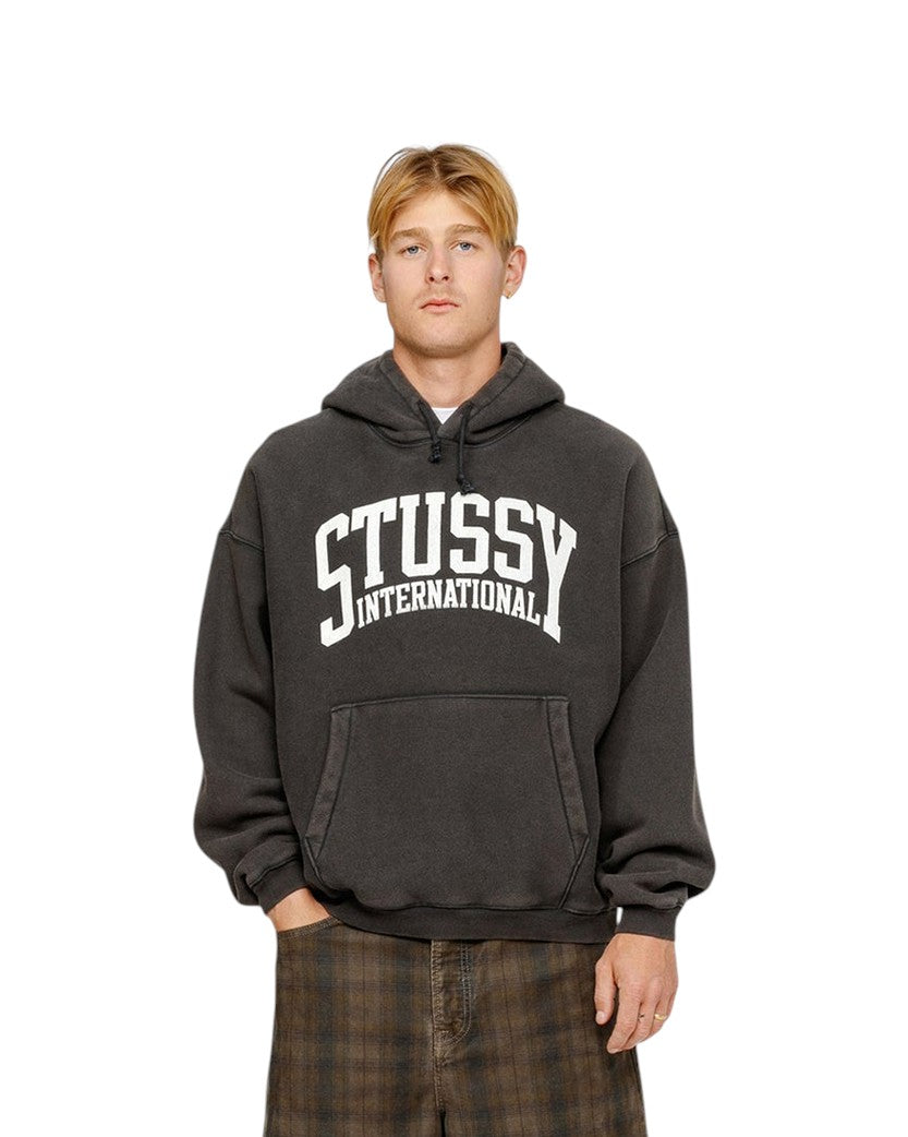 STUSSY Relaxed Hoodie International in Washed Black