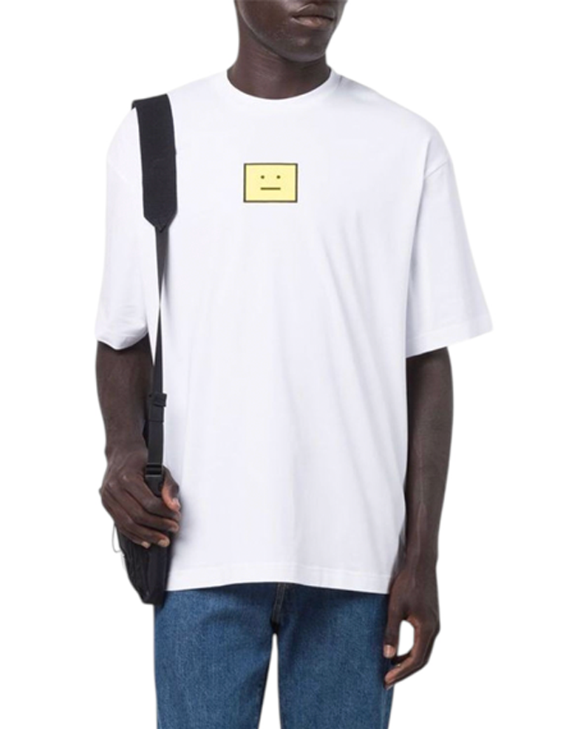 Acne Studios Face Stretch-Cotton T-Shirt White