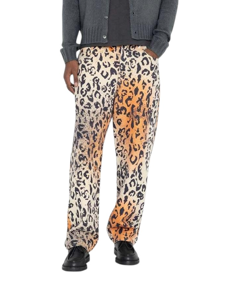 STUSSY Stencil Canvas Big Ol' Jeans Leopard