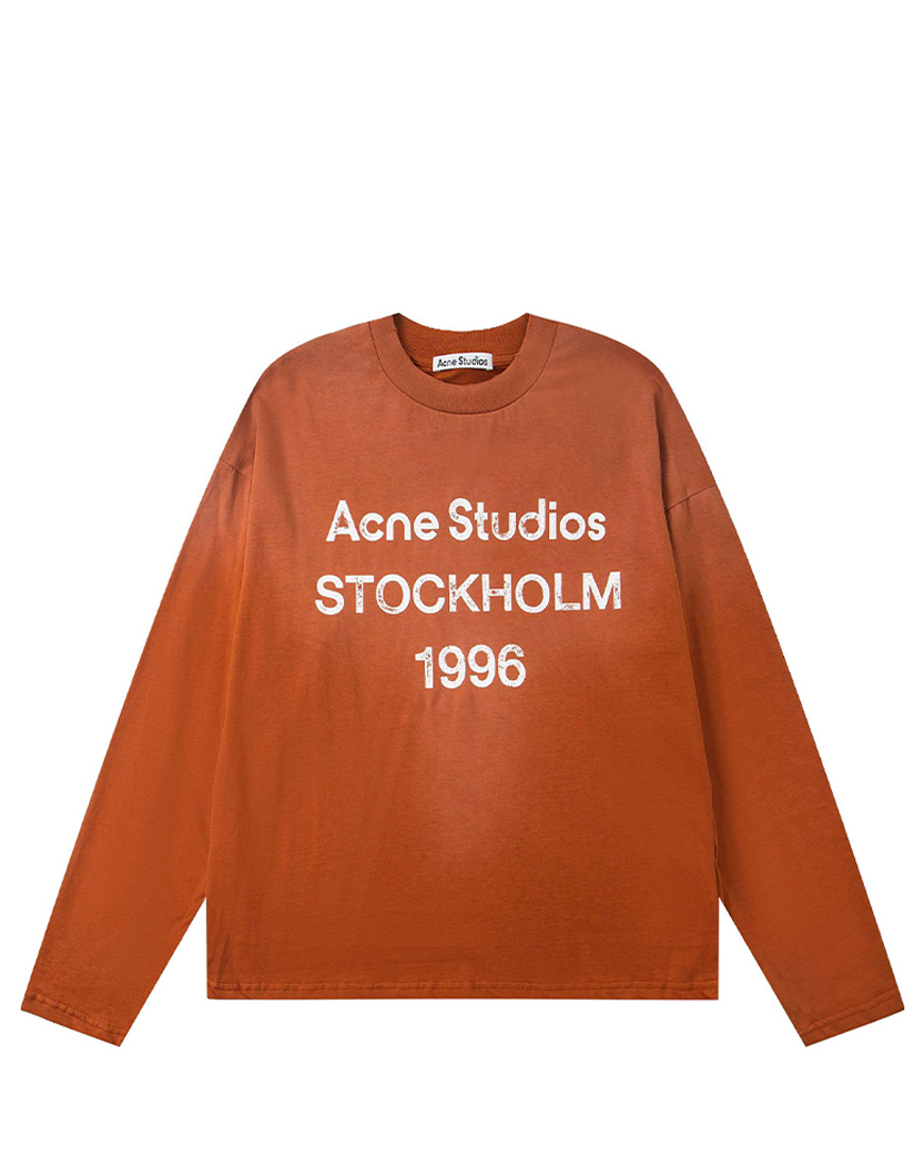 Acne Studios Stamp Logo Long Sleeve Orange