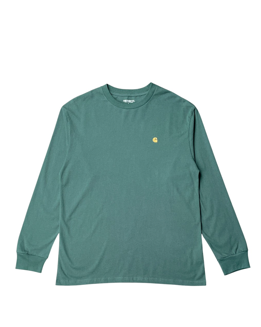 Carhartt WIP Chase Golden Logo Long Sleeve Green