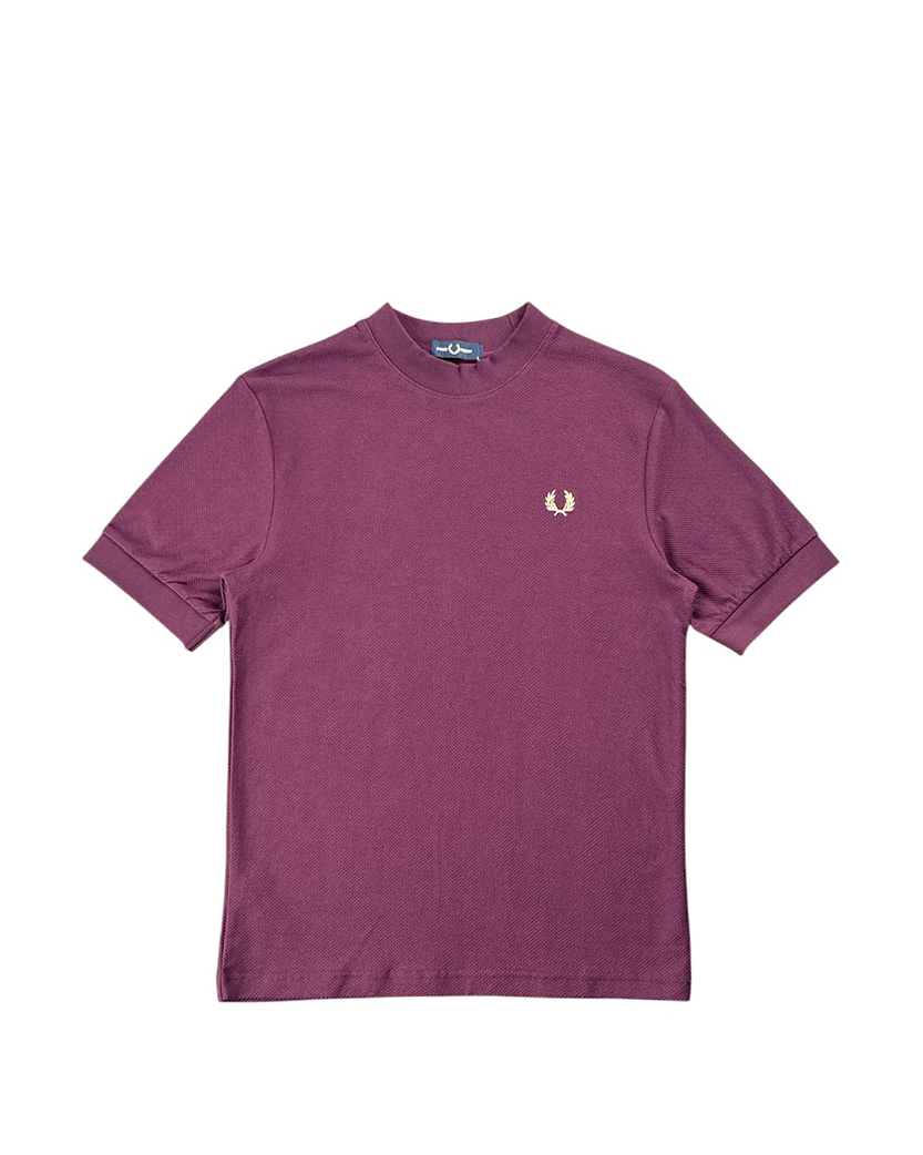 FRED PERRY Waffle T-Shirt Burgundy