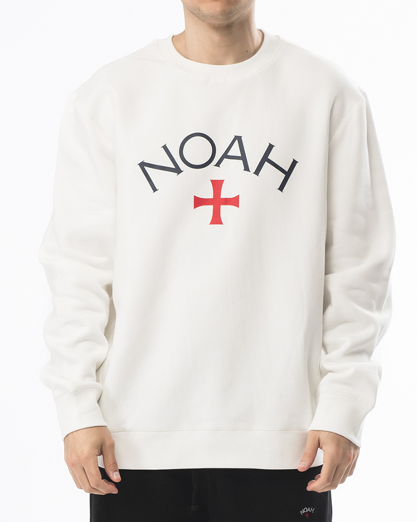 NOAH Core Logo Crewneck Sweatshirt White