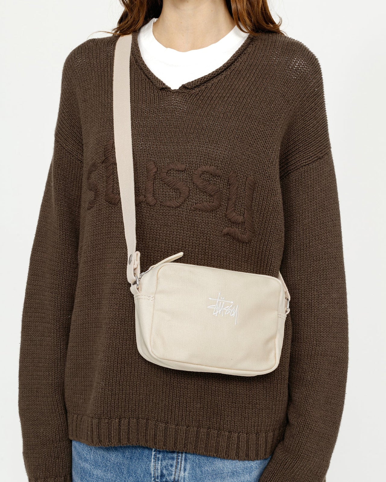 STUSSY Canvas Side Pouch Natural