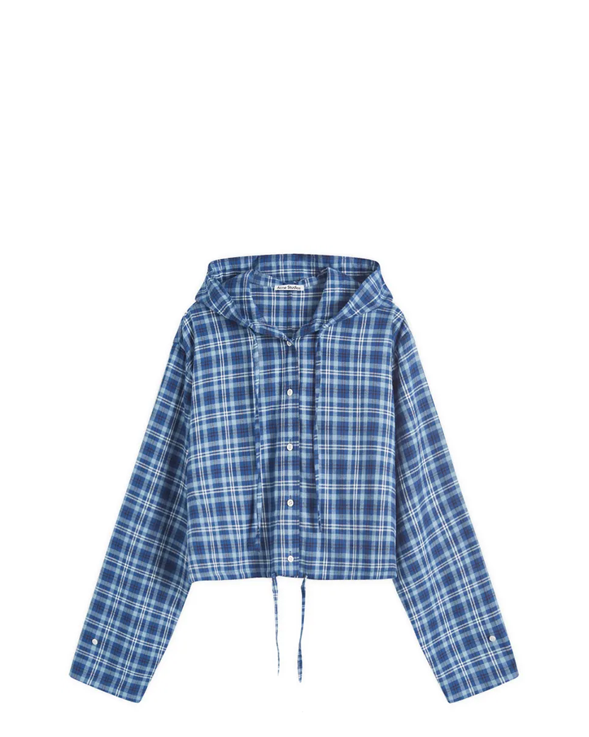 Acne Studios Hooded Shirt Mid Blue/Dusty Blue