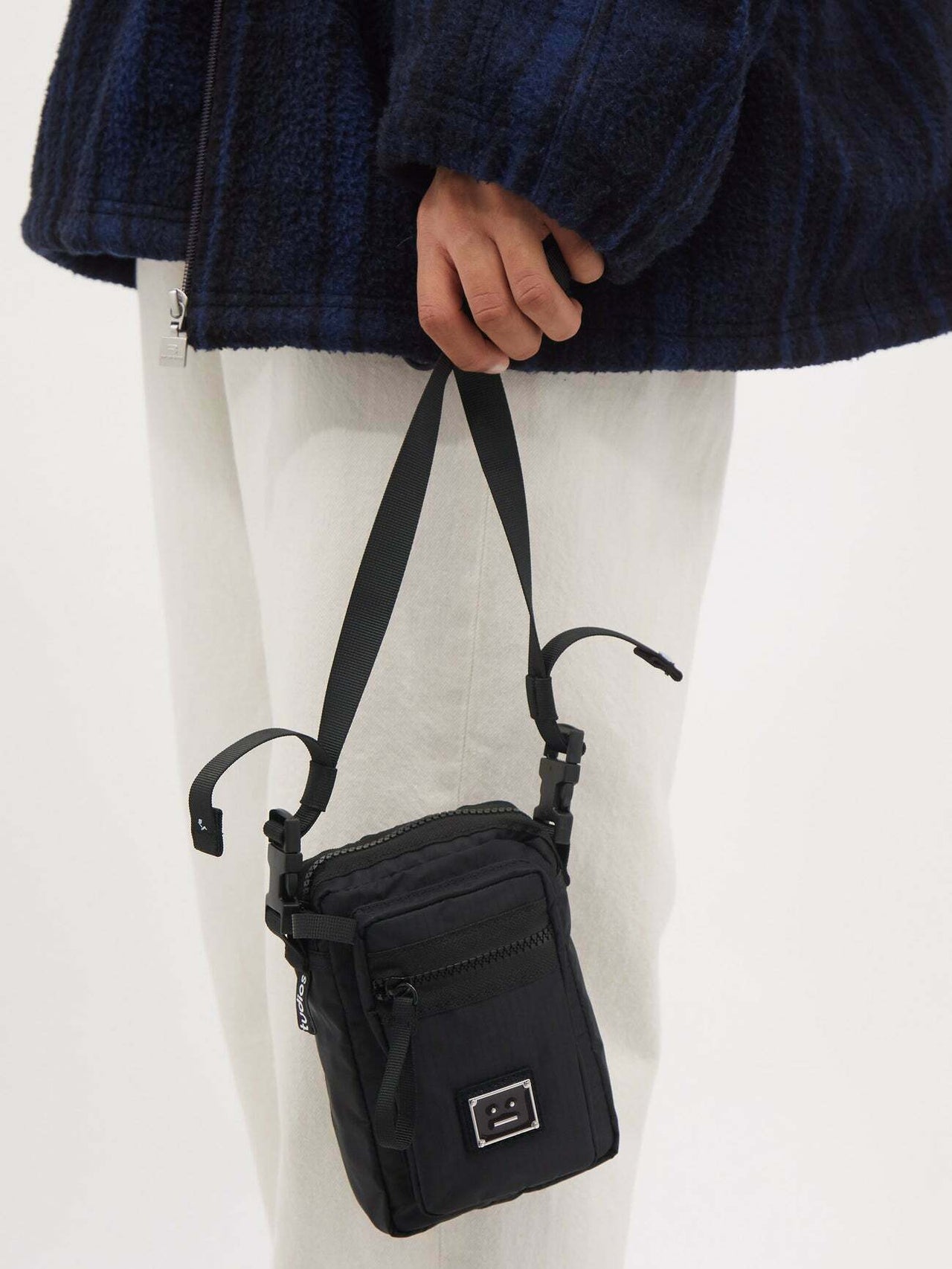 Acne Studios Arvel Face-patch ripstop cross-body bag Black