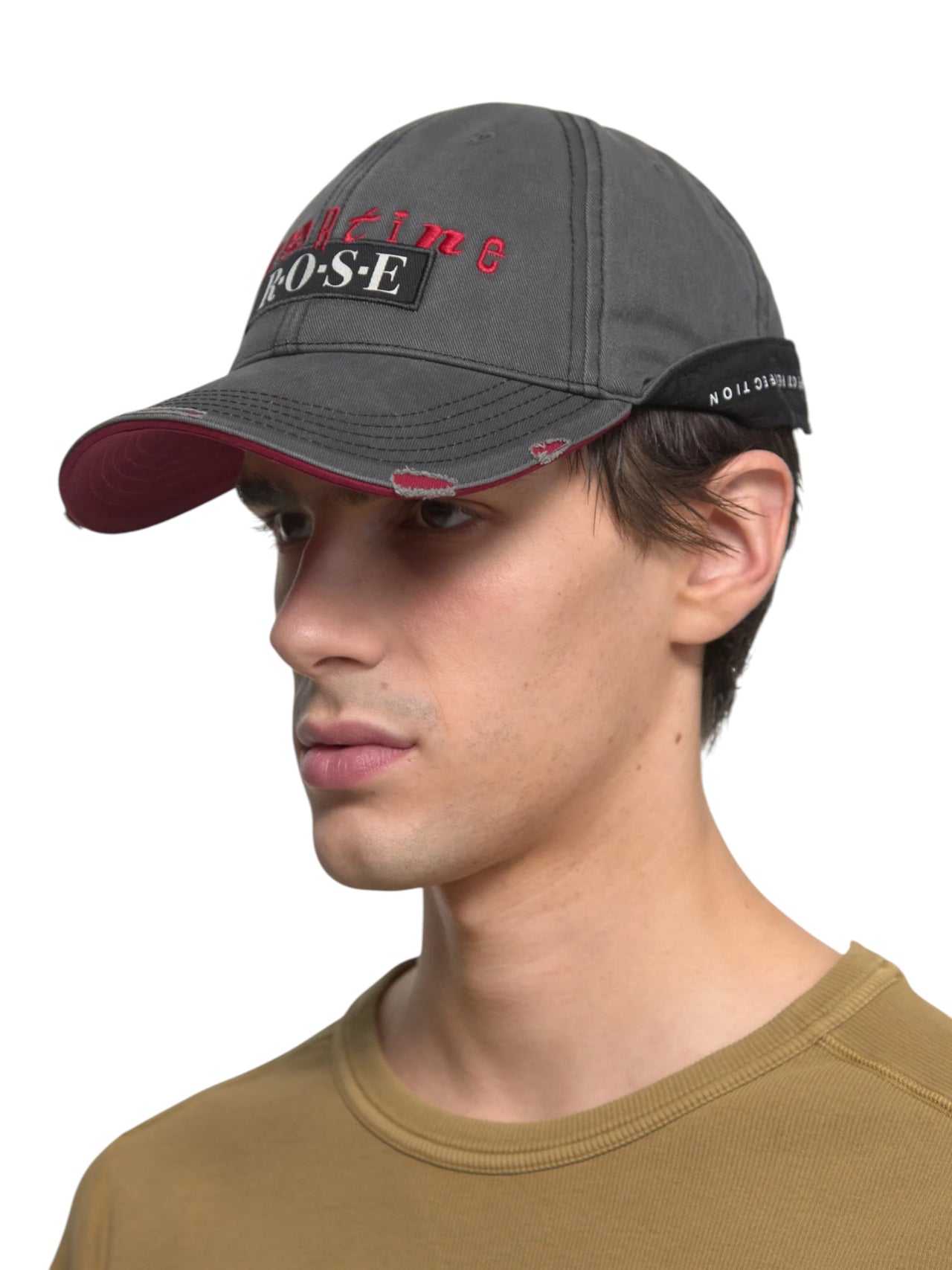 Martine Rose Logo Roll Back Cap Grey/Red