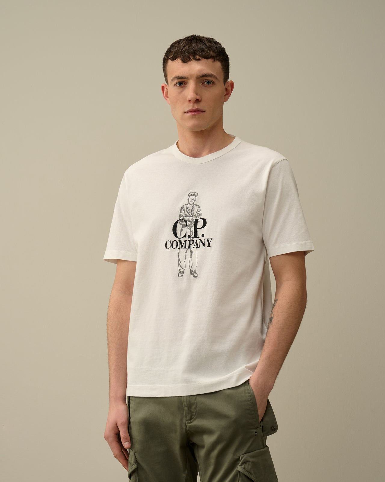 C.P. Company Jersey British Sailor T-shirt White