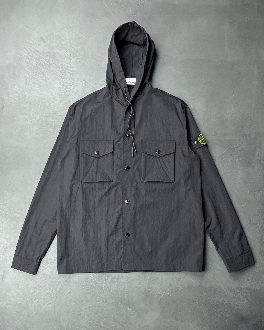 12408 Hooded Overshirt Black SI0107-BK