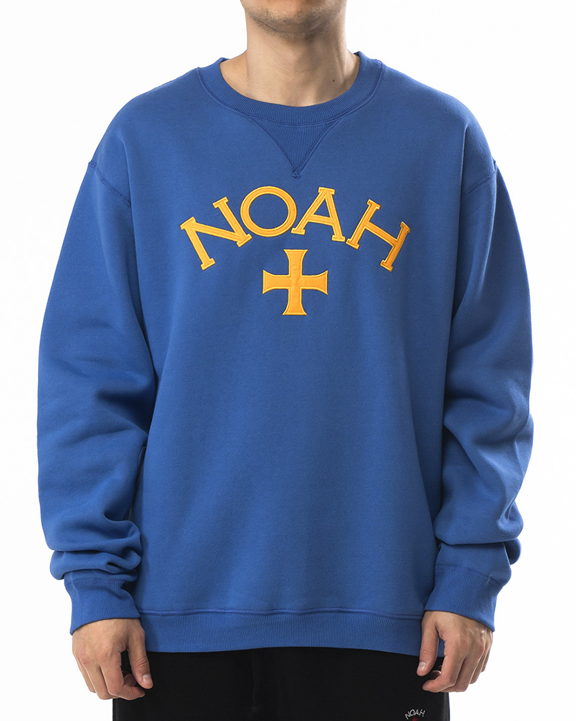 NOAH NY Core Logo Crewneck Blue & Yellow