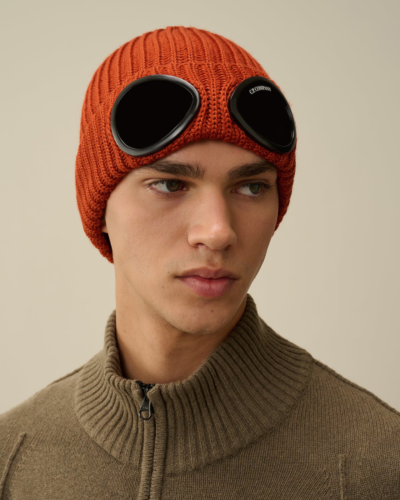 C.P. Company Goggle Beanie Orange