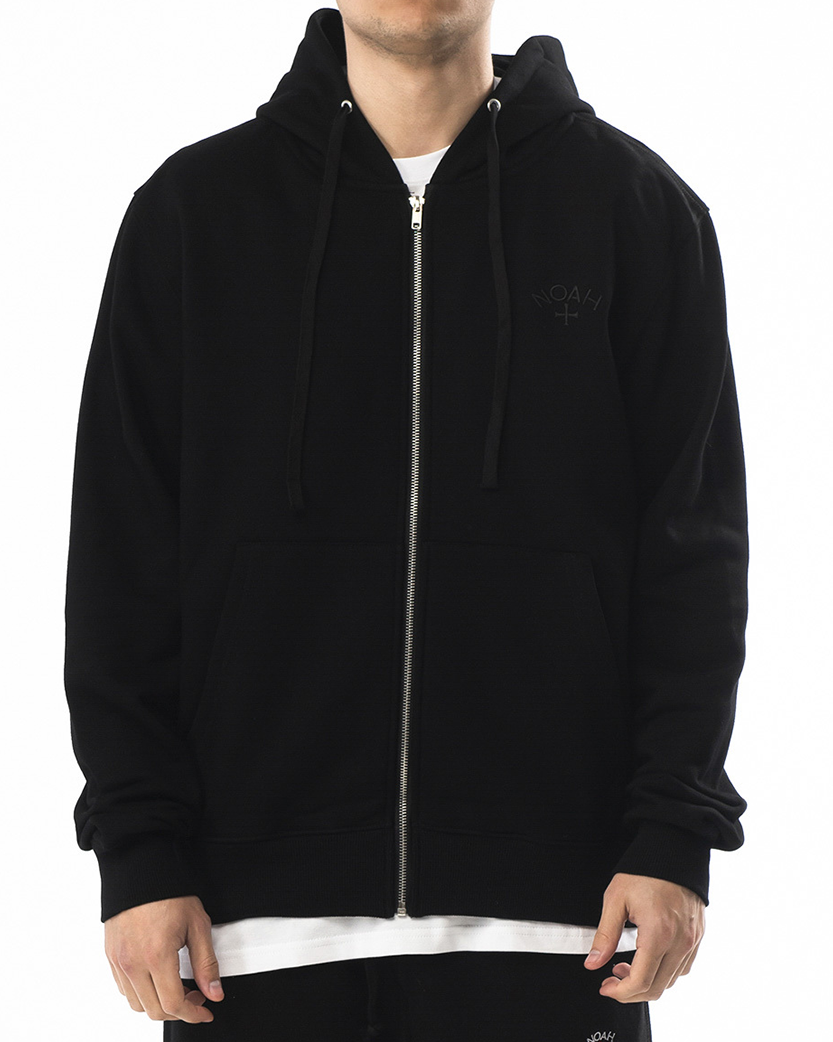 NOAH Back Logo Zip-Up Hoodie Black